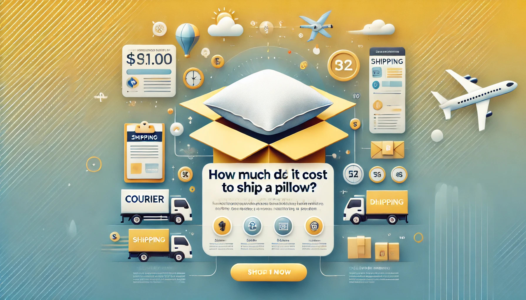 An individual checking shipping rates, inquiring, "How much does it cost to ship a pillow?"