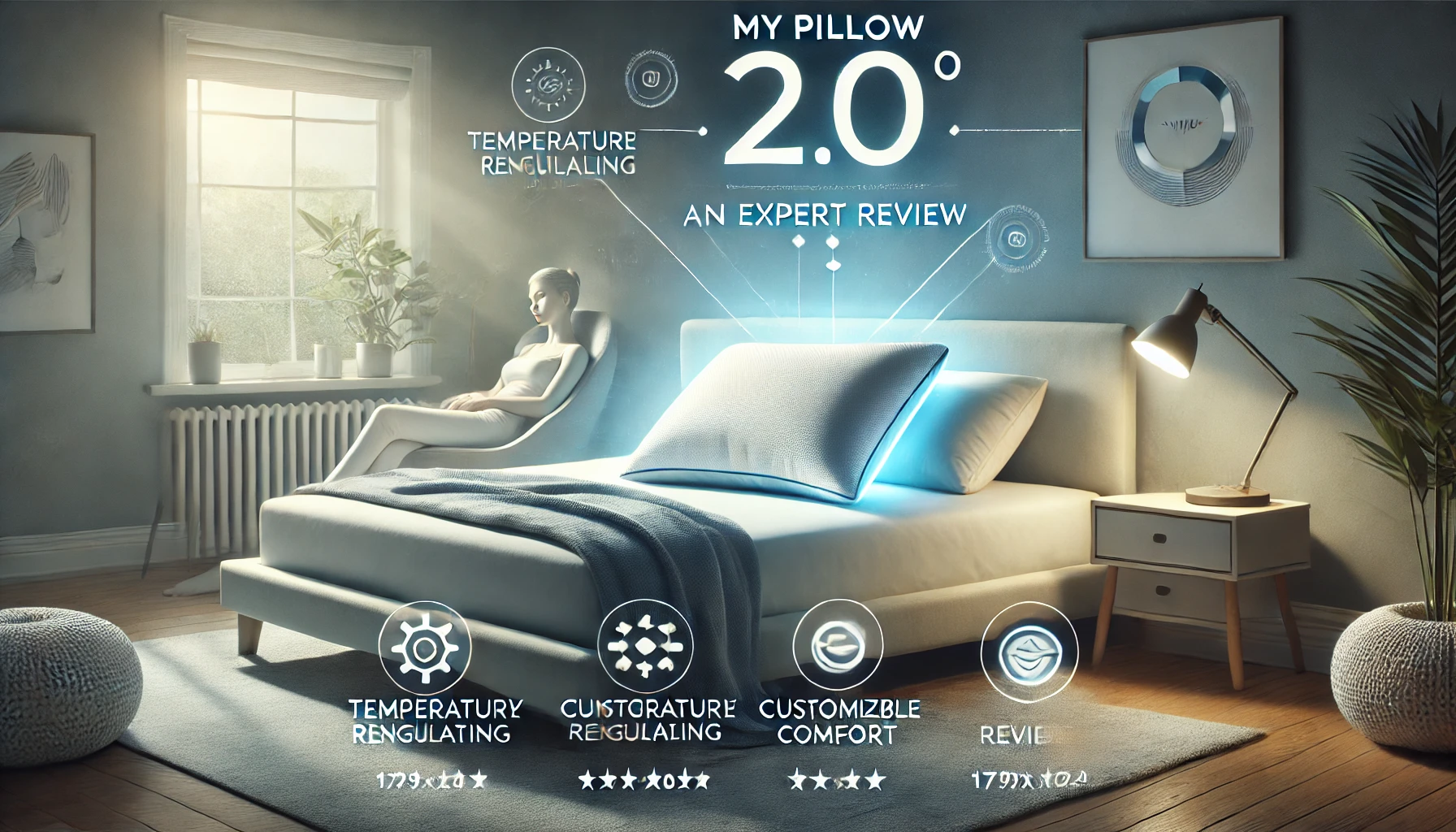 A pillow displaying the text "my pillow 20 20," highlighting features from the My Pillow 2.0 Review.