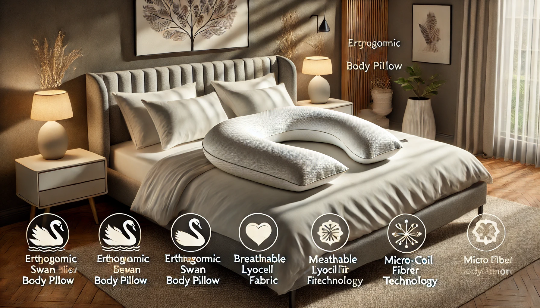 A comfortable pillow designed to relieve back pain, featured in the Contour Swan Body Pillow Review.