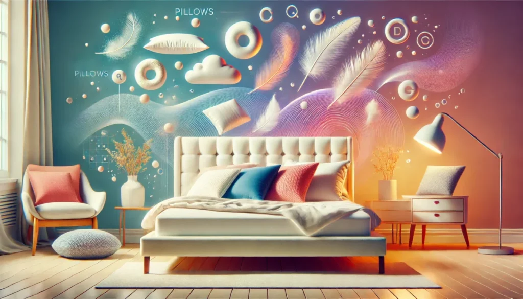 A bright bedroom featuring a colorful wall mural, perfect for relaxing and wondering who makes the best bed pillows.