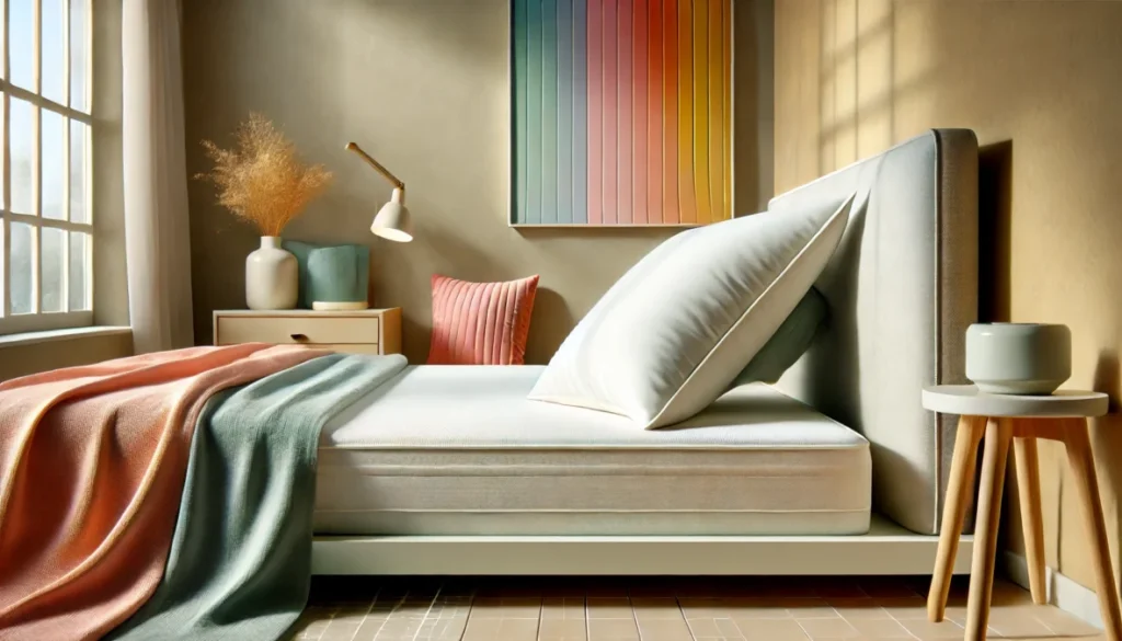 Best Pillow for People who Like Flat Pillows in a cozy, modern bedroom with soft morning light.