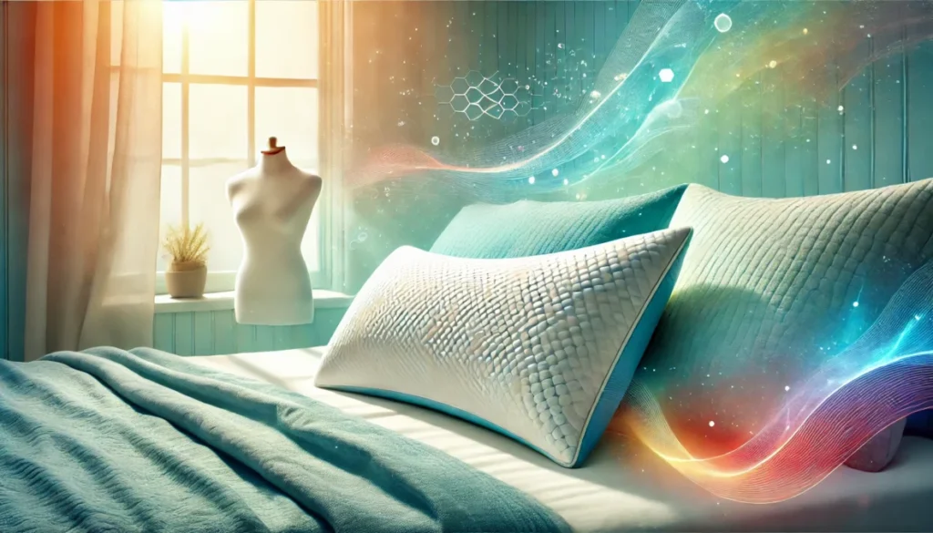 A soft contoured pillow on a neat bed in a bright room, showing a calm sleep setting and highlighting the Most Recommended Pillow for Side Sleepers.