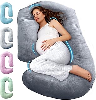PILLANI Pregnancy Pillows for Sleeping – 57-Inch Maternity Pillow for Pregnant Women with Removable Washable Cover – Support for Back, Belly, Neck, Legs, and Hips – V C U Shaped Full Body Pillow