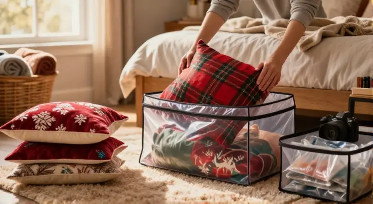 how to store holiday pillows