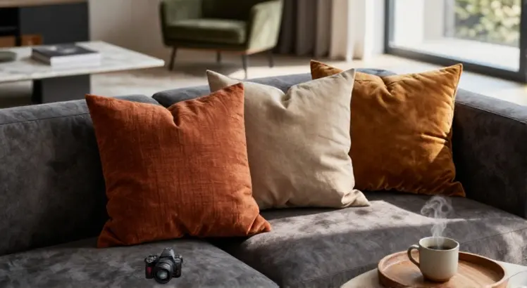 what color pillows for dark grey couch
