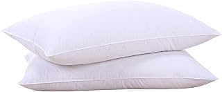 puredown Goose Feathers and Down White Pillows Standard Size Set of 2