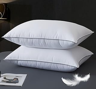 WhatsBedding Goose Down Pillows Standard Size Set of 2