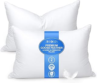 zibroges Feather Pillows Queen Size Set of 2