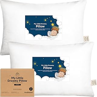 KeaBabies 2-Pack Toddler Pillows 2 Year Old to 5-13x18 Soft Organic Cotton Kids Pillow