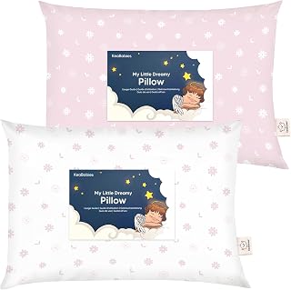 KeaBabies 2-Pack Toddler Pillows 2 Year Old to 5-13x18 Soft Organic Cotton Kids Pillow (Daisy)