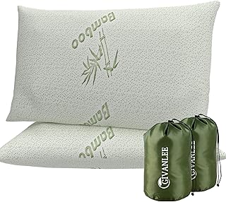GIVANLEE Camping Pillow 2 Pack Shredded Memory Foam