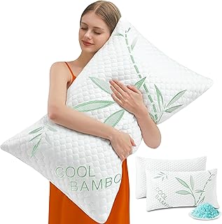 Memory Foam Pillows Cooling Queen Size Set of 2