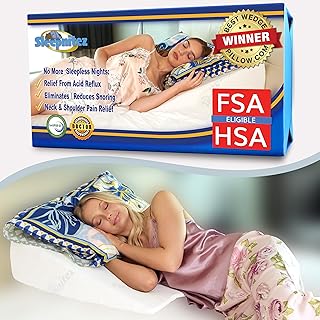 Sleepnitez Fsa Eligible 8" Bed Wedge Pillow – Memory Foam Wedge for Sleeping, Acid Reflux Pillow for Snoring, GERD, Pregnancy, Sleep Apnea, Reading – Soft Luxurious 3.25" Memory Foam Top Layer