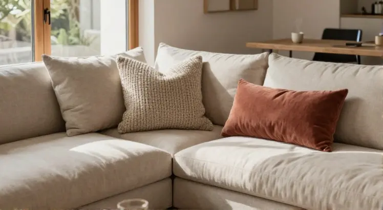 how to place pillows on a sectional