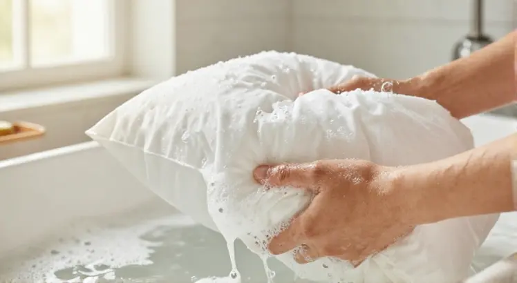 how to wash a fluffy pillow